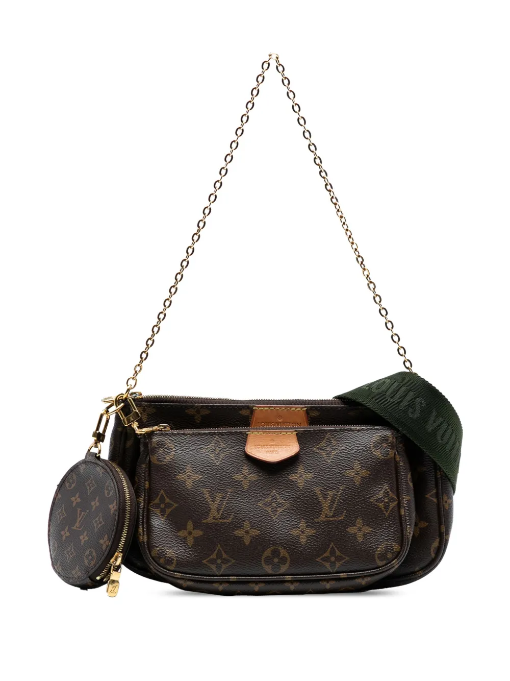 Pre-owned Louis Vuitton 2021-2025 Monogram Multi Pochette Accessoires Satchel In Brown
