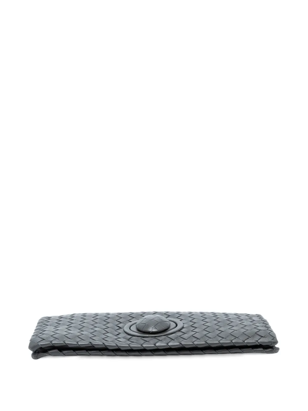 Pre-owned Bottega Veneta 2012-2025 Nappa Intrecciato Turn Lock Clutch Bag In Black