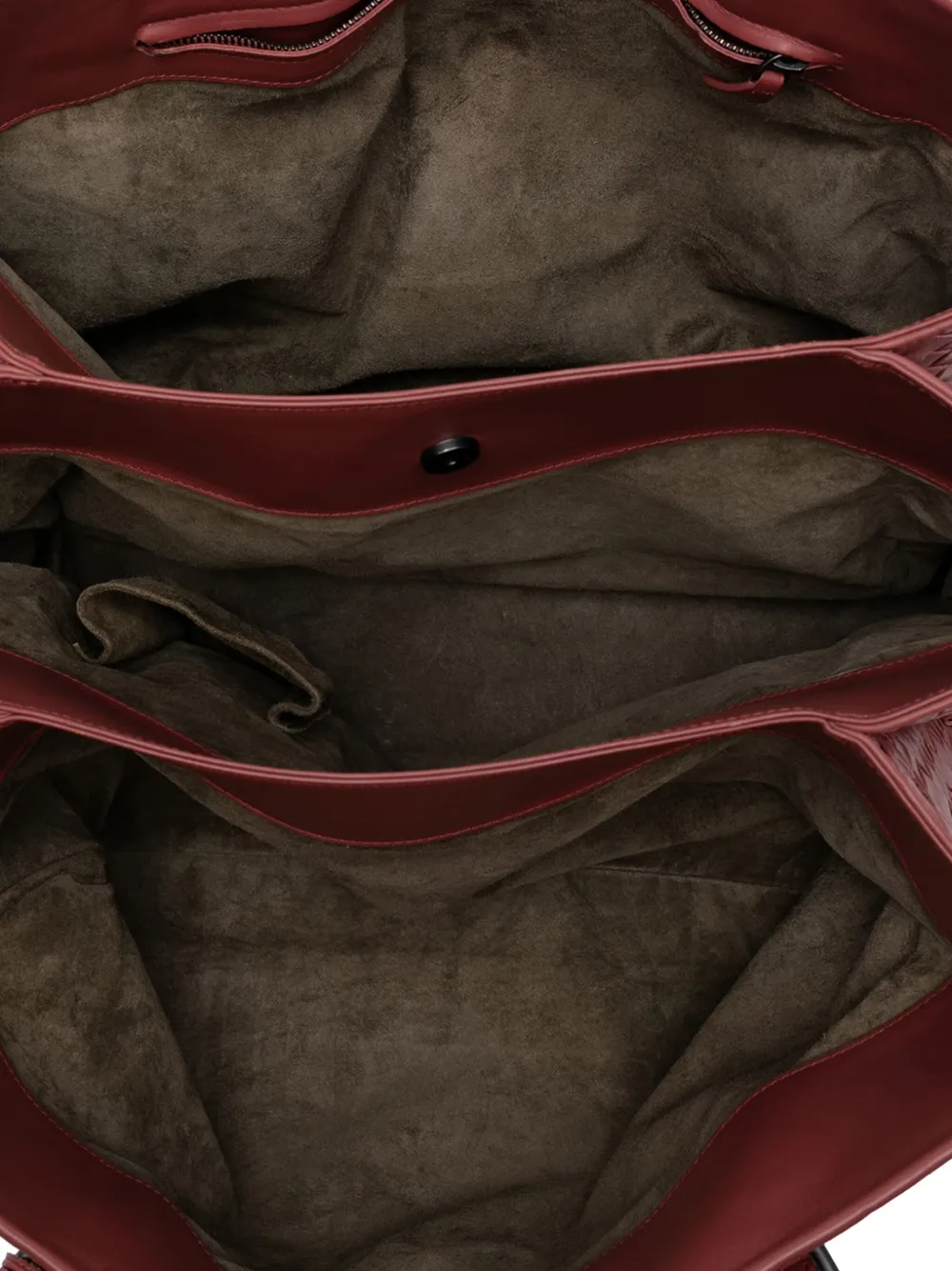 Pre-owned Bottega Veneta 2012-2025 Medium Nappa Intrecciato Roma Tote Bag In Red