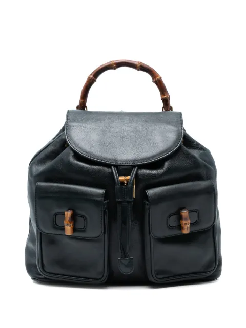 Gucci Pre-Owned 20th Century Calfskin Bamboo Drawstring backpack