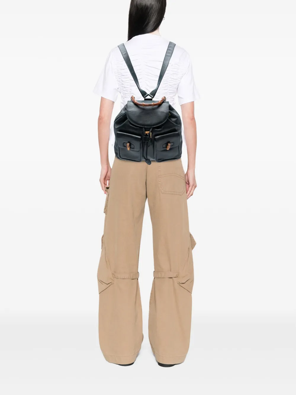 Gucci Pre-Owned 20th Century Calfskin Bamboo Drawstring backpack | Pre-Owned | Image 2