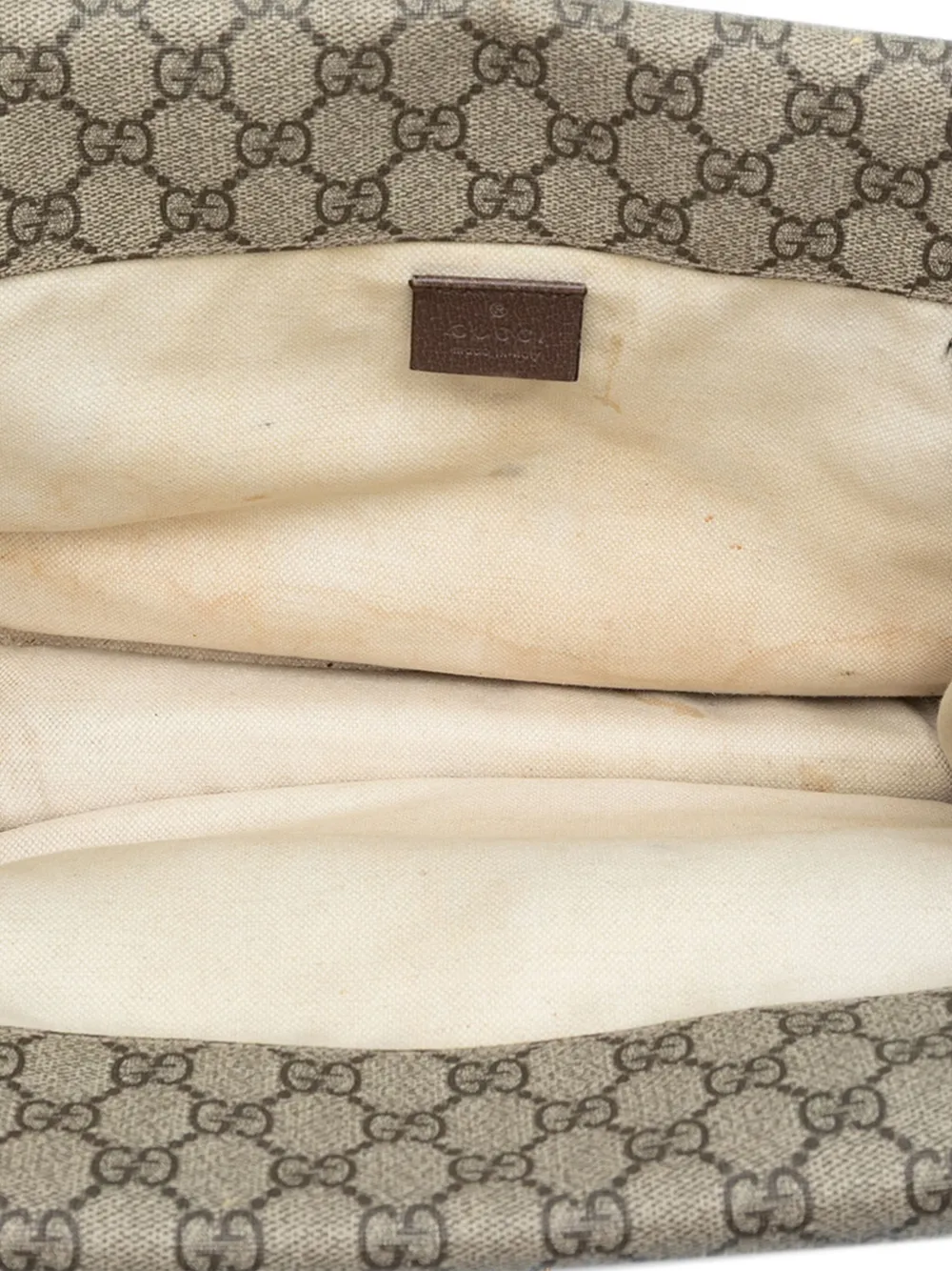 Pre-owned Gucci 2016-2025 Medium Gg Supreme Web Neo Vintage Double Flap Messenger Bag Crossbody Bag In Brown