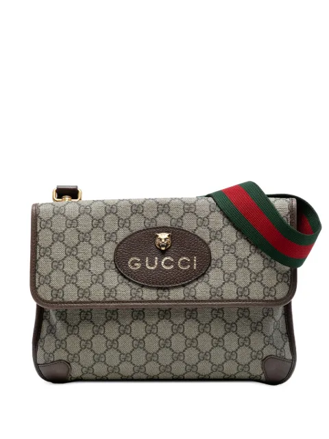 Gucci Pre-Owned 2016-2025 Medium GG Supreme Web Neo Vintage Double Flap Messenger Bag crossbody bag