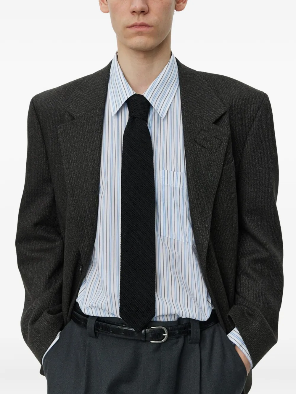  Mfpen Knitted Silk Tie - Black 