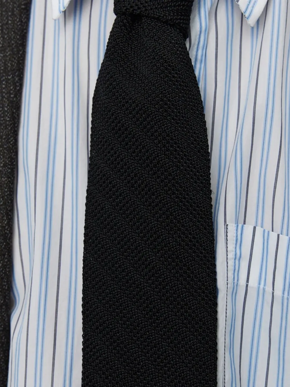 Mfpen knitted silk tie - Zwart