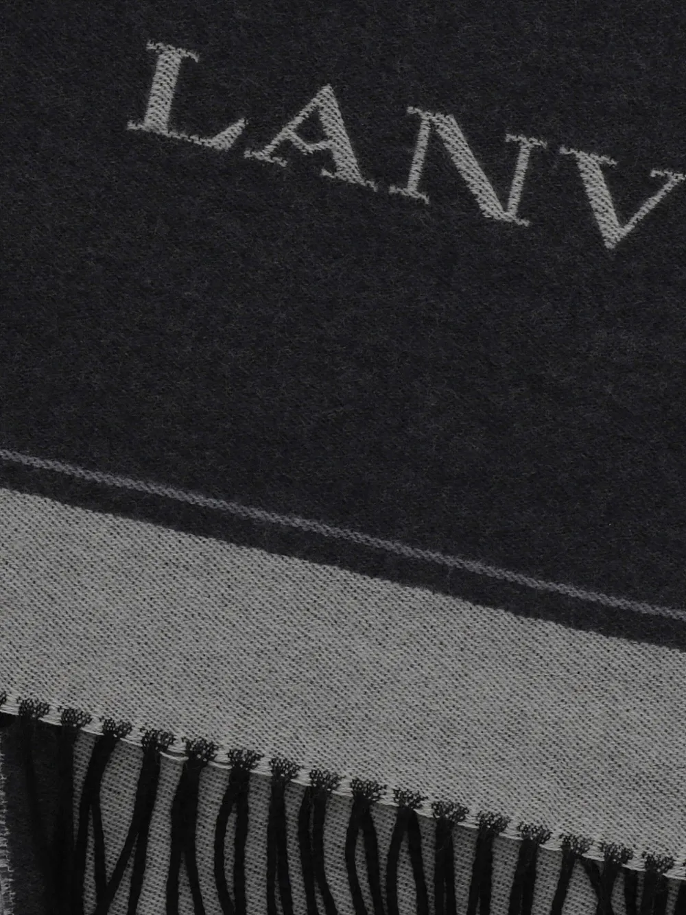 Lanvin striped fringed scarf - Zwart