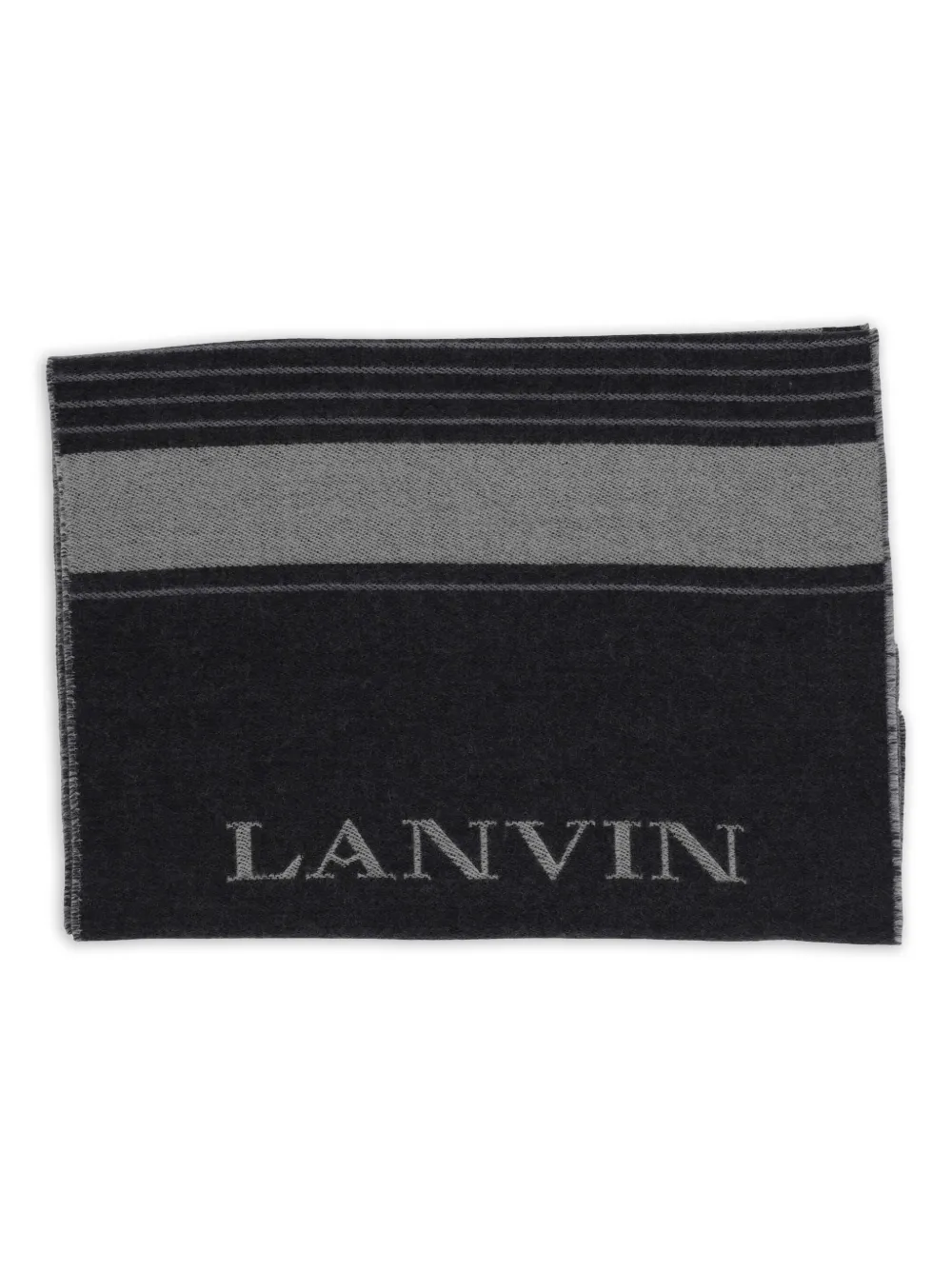 Lanvin striped fringed scarf | Black | Image 1