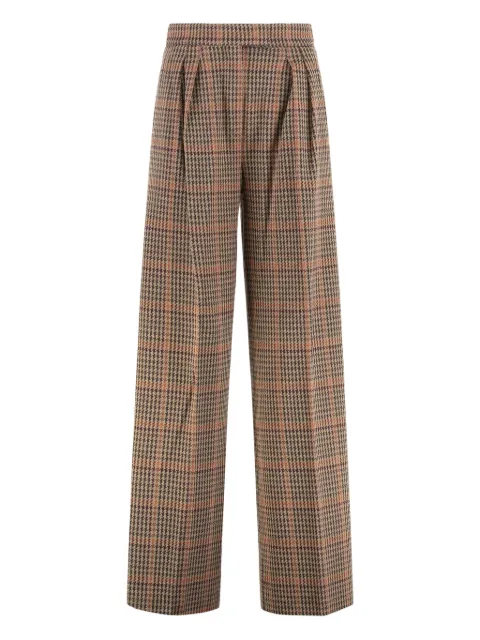 Max Mara Seggio pleated Prince-of-Wales trousers
