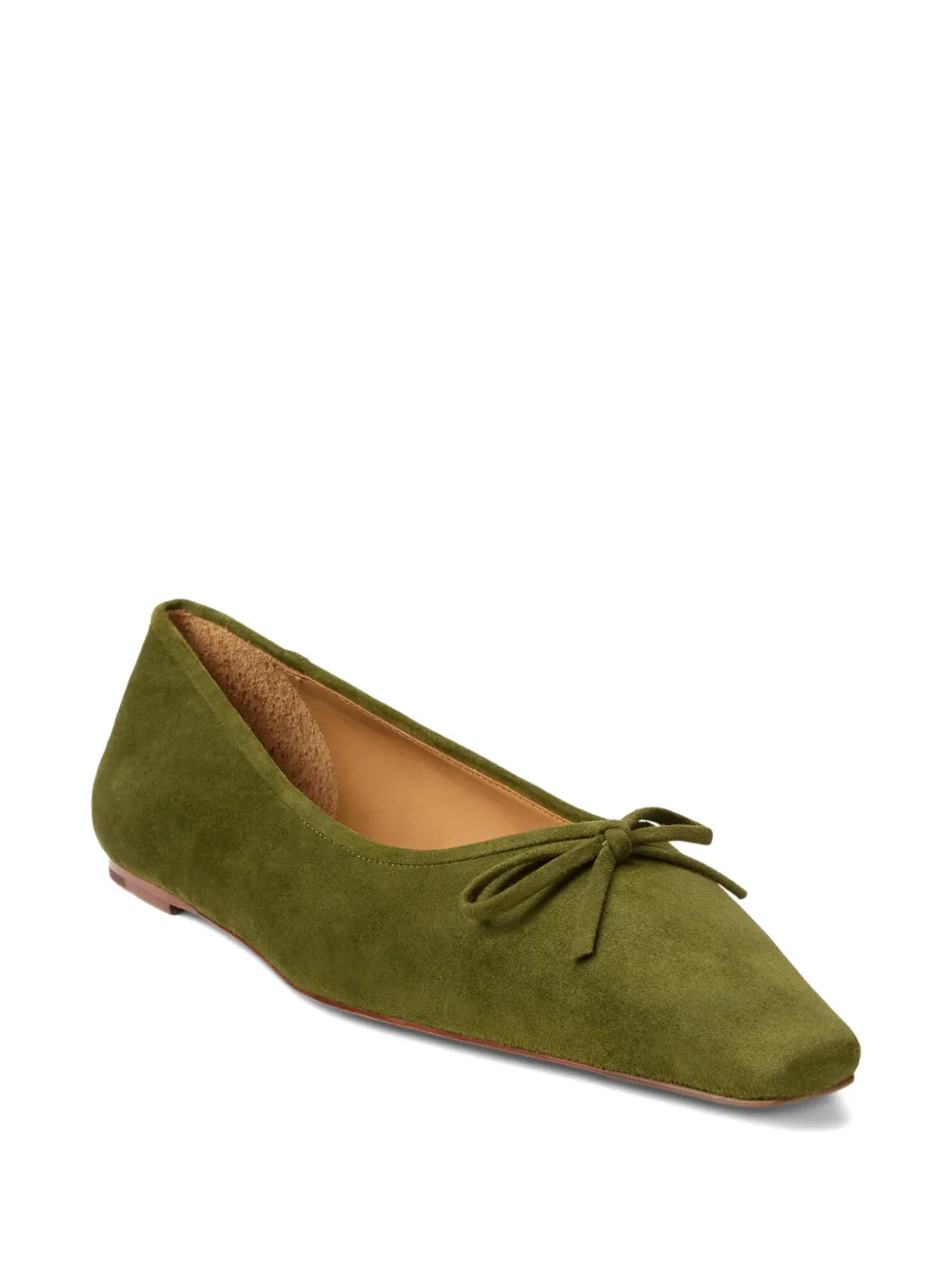 Polo Ralph Lauren Suède ballerina's met puntige strik Groen