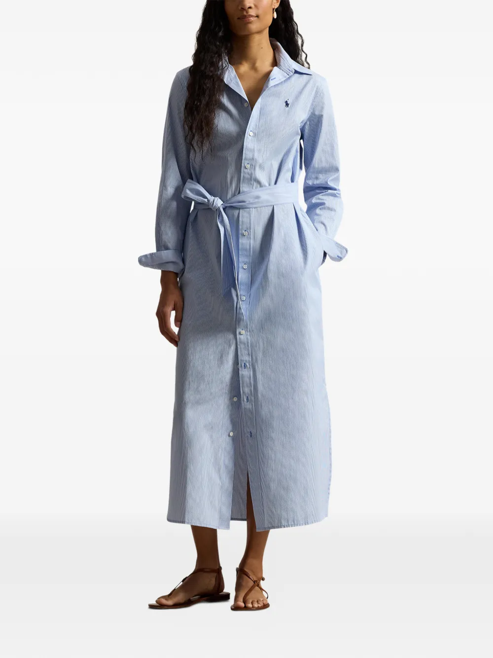 Polo Ralph Lauren Midi-jurk met ceintuur Blauw