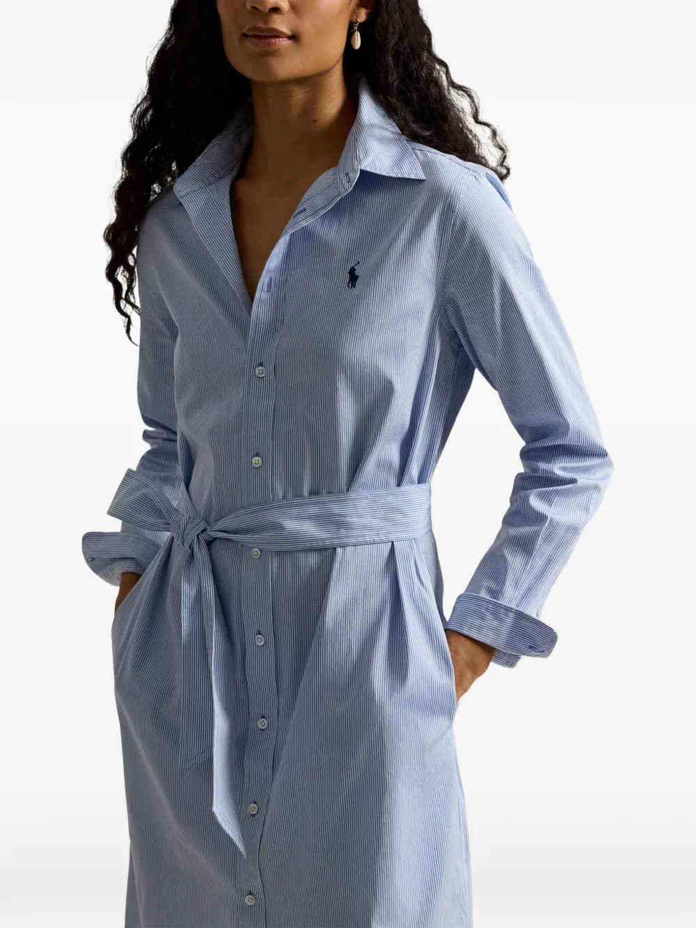 Polo Ralph Lauren Midi-jurk met ceintuur Blauw