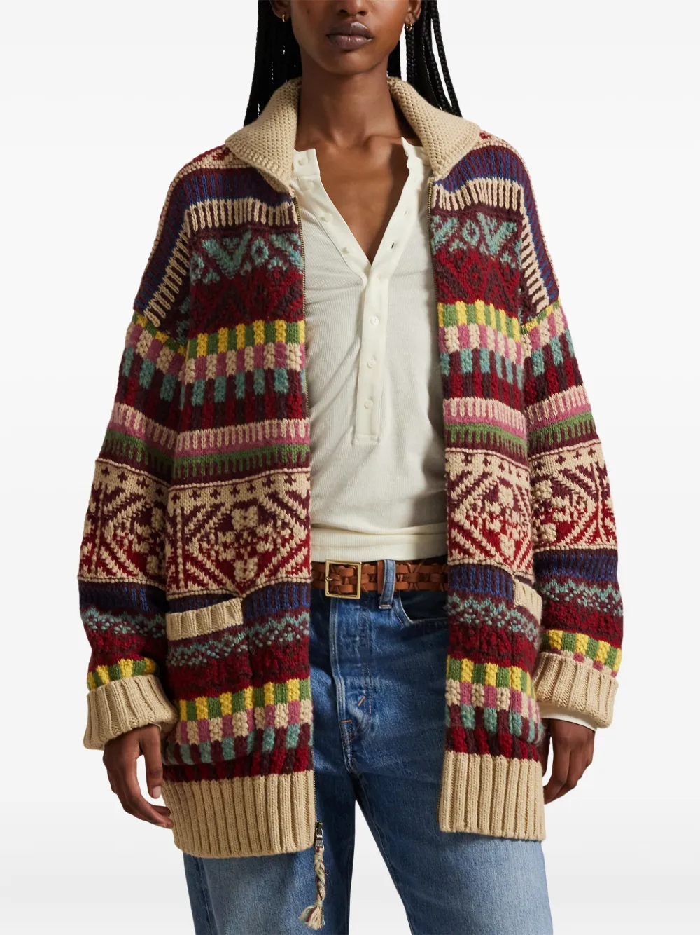 Polo Ralph Lauren Vest met sjaalkraag en rits Rood