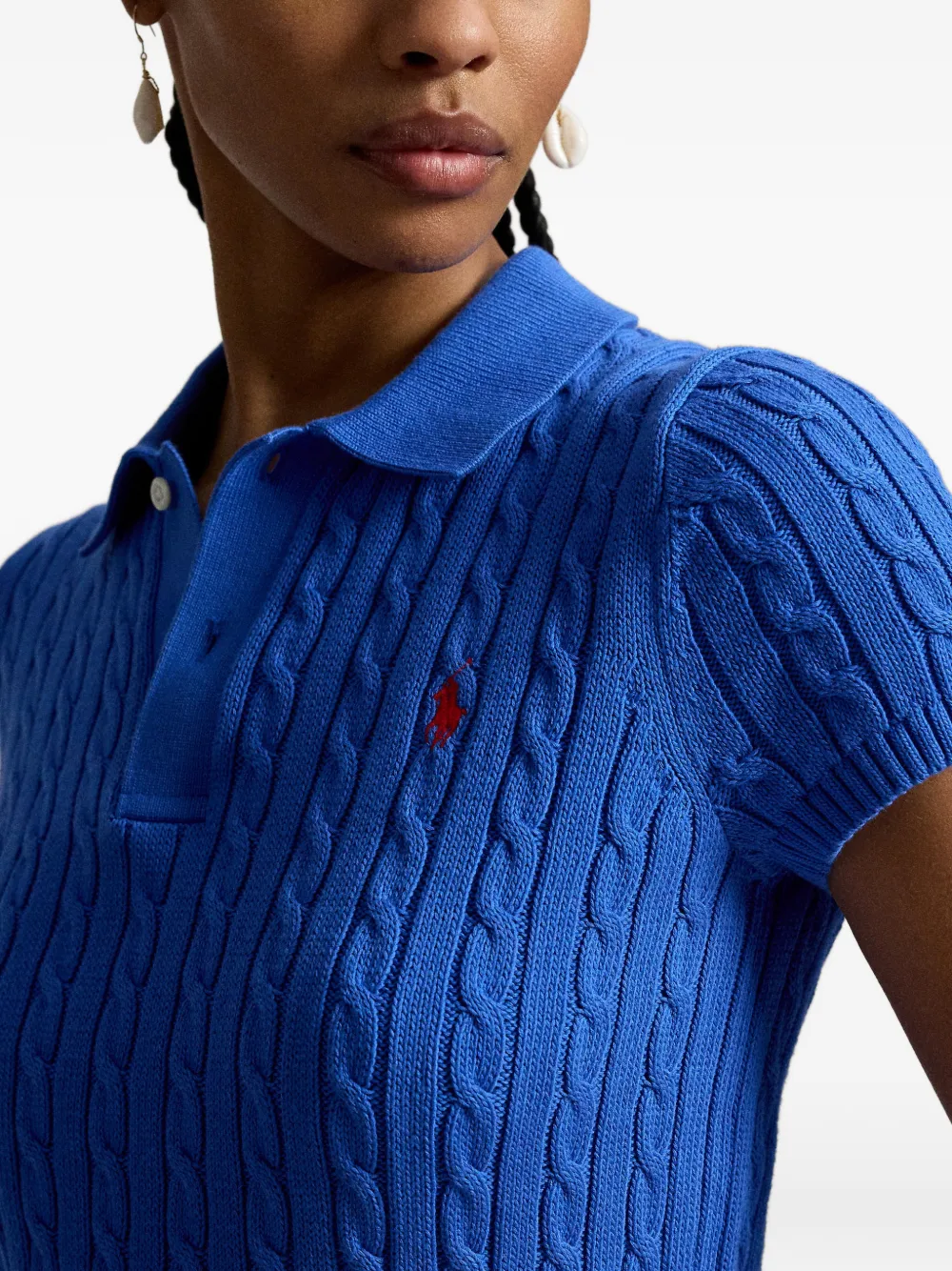 Polo Ralph Lauren Kabelgebreid poloshirt Blauw