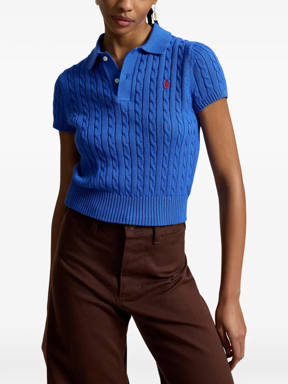 Polo Ralph Lauren Kabelgebreid poloshirt Blauw