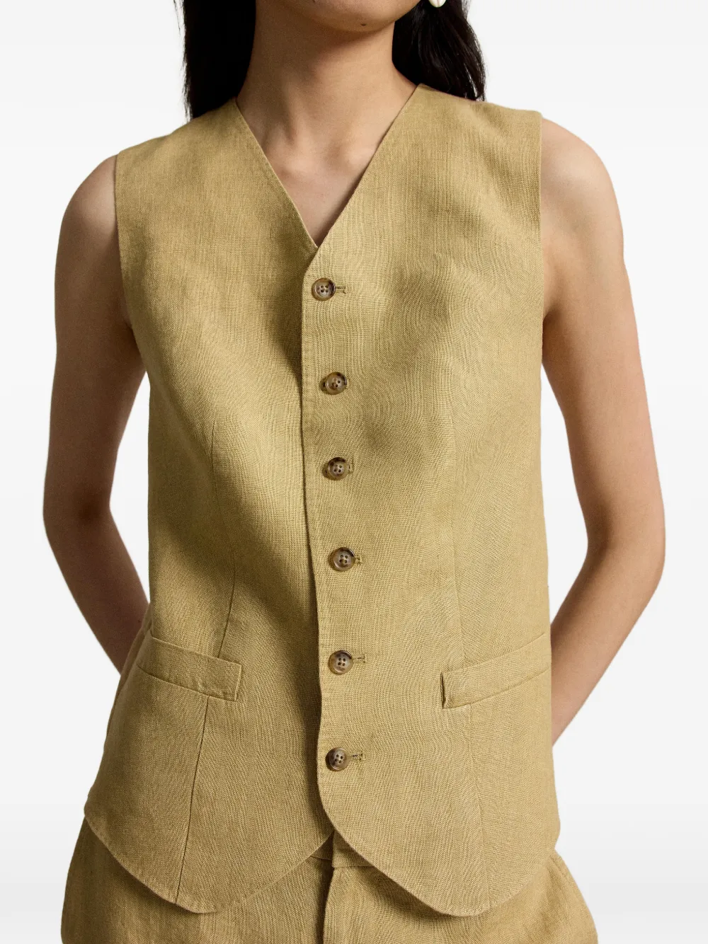 Polo Ralph Lauren V-neck Waistcoat in Neutrals, view 4