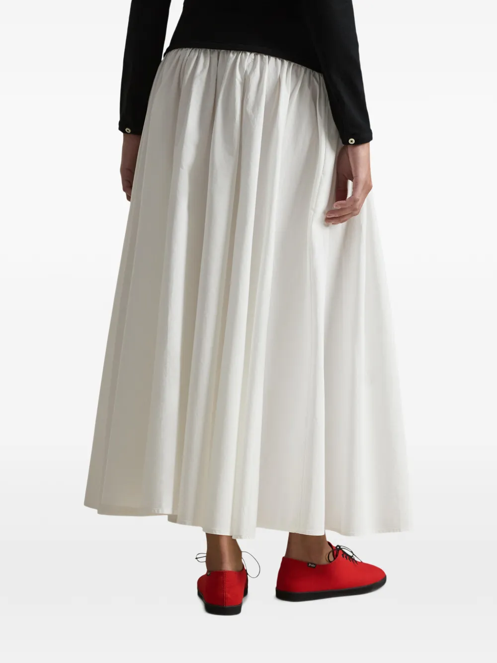 Polo Ralph Lauren Midi-rok met geborduurd logo en A-lijn Wit