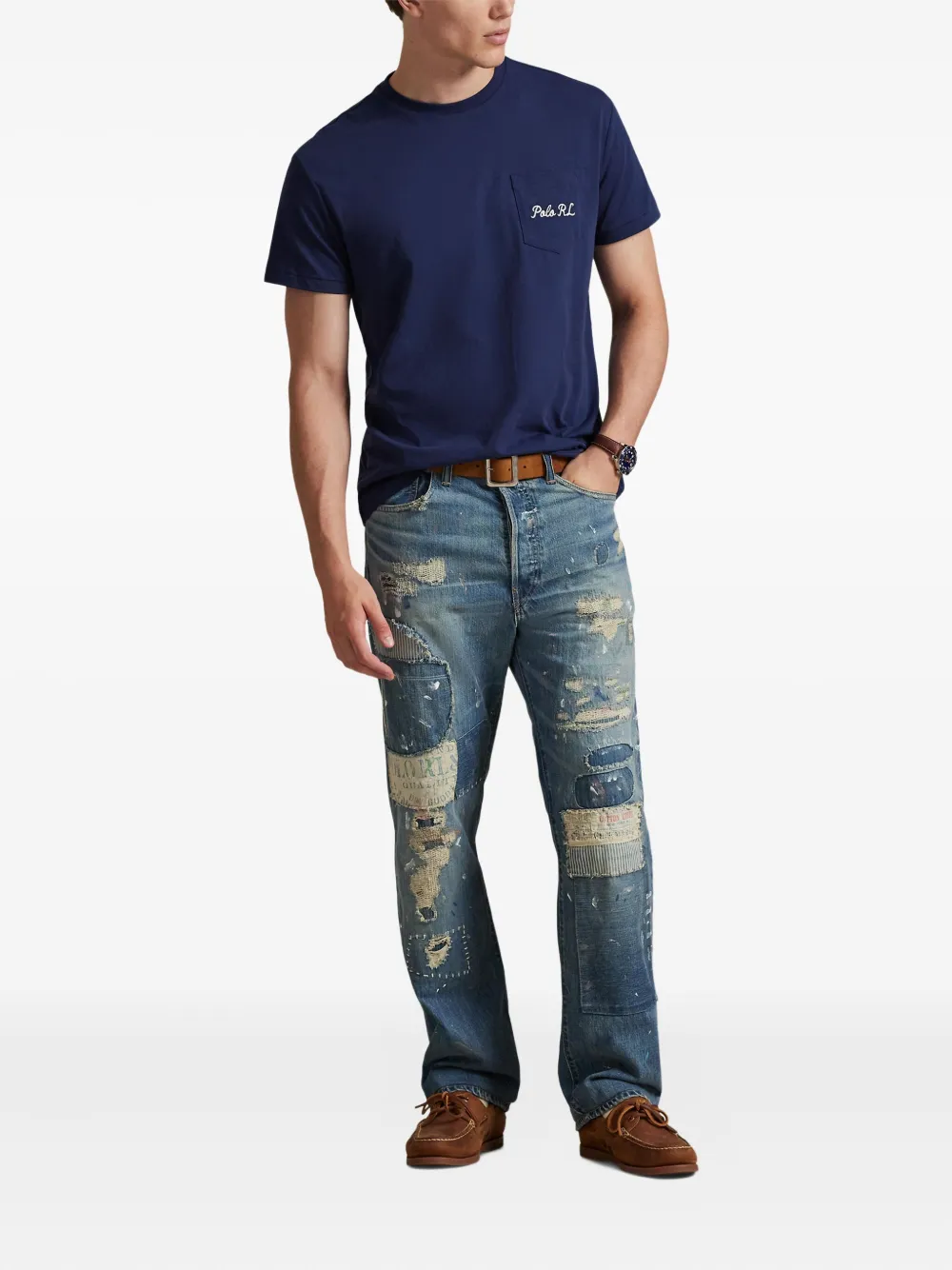 Polo Ralph Lauren Polo Bear T-shirt met zak Blauw