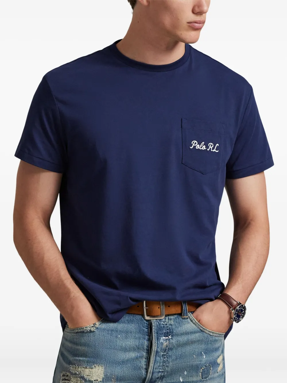Polo Ralph Lauren Polo Bear T-shirt met zak Blauw