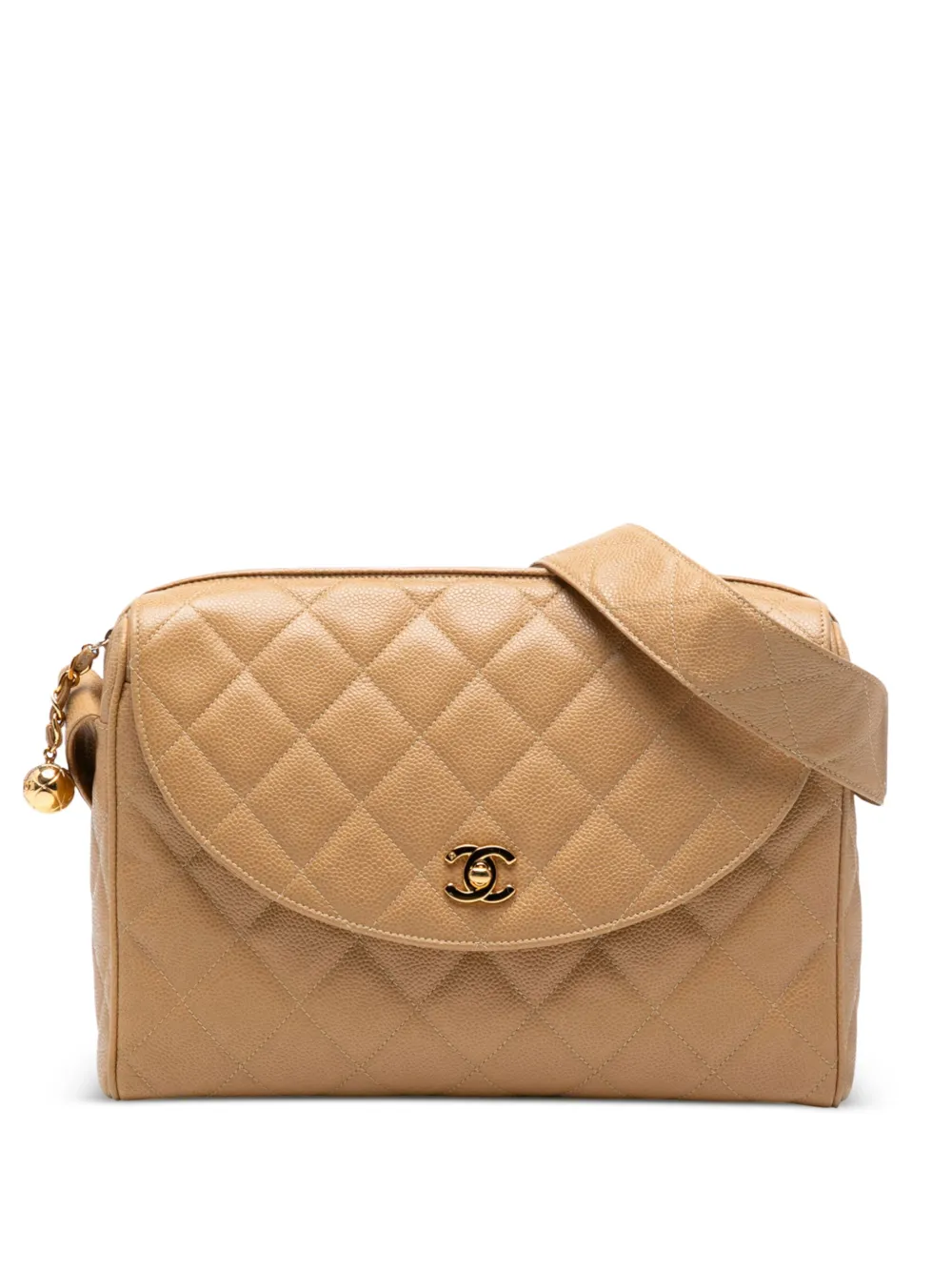 CHANEL Pre-Owned 1994-1996 ココマーク マトラッセ キャビア カメラバッグ ショルダーバッグ - ブラウン CHANEL Pre-Owned 1994-1996 ココマーク マトラッセ キャビア カメラバッグ ショルダーバッグ - ブラウン