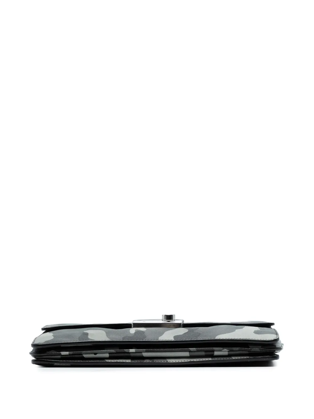 Pre-owned Prada 2000-2025 Saffiano Camouflage Sound Lock Shoulder Bag In Gray