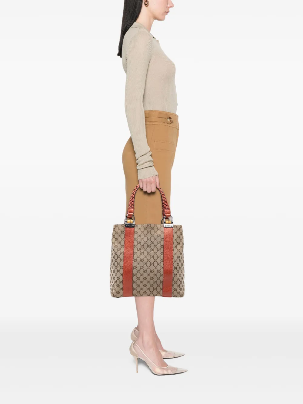 Gucci Pre-Owned 2000-2015 Large GG Canvas Bamboo Libeccio tote bag | Pre-Owned | Image 2