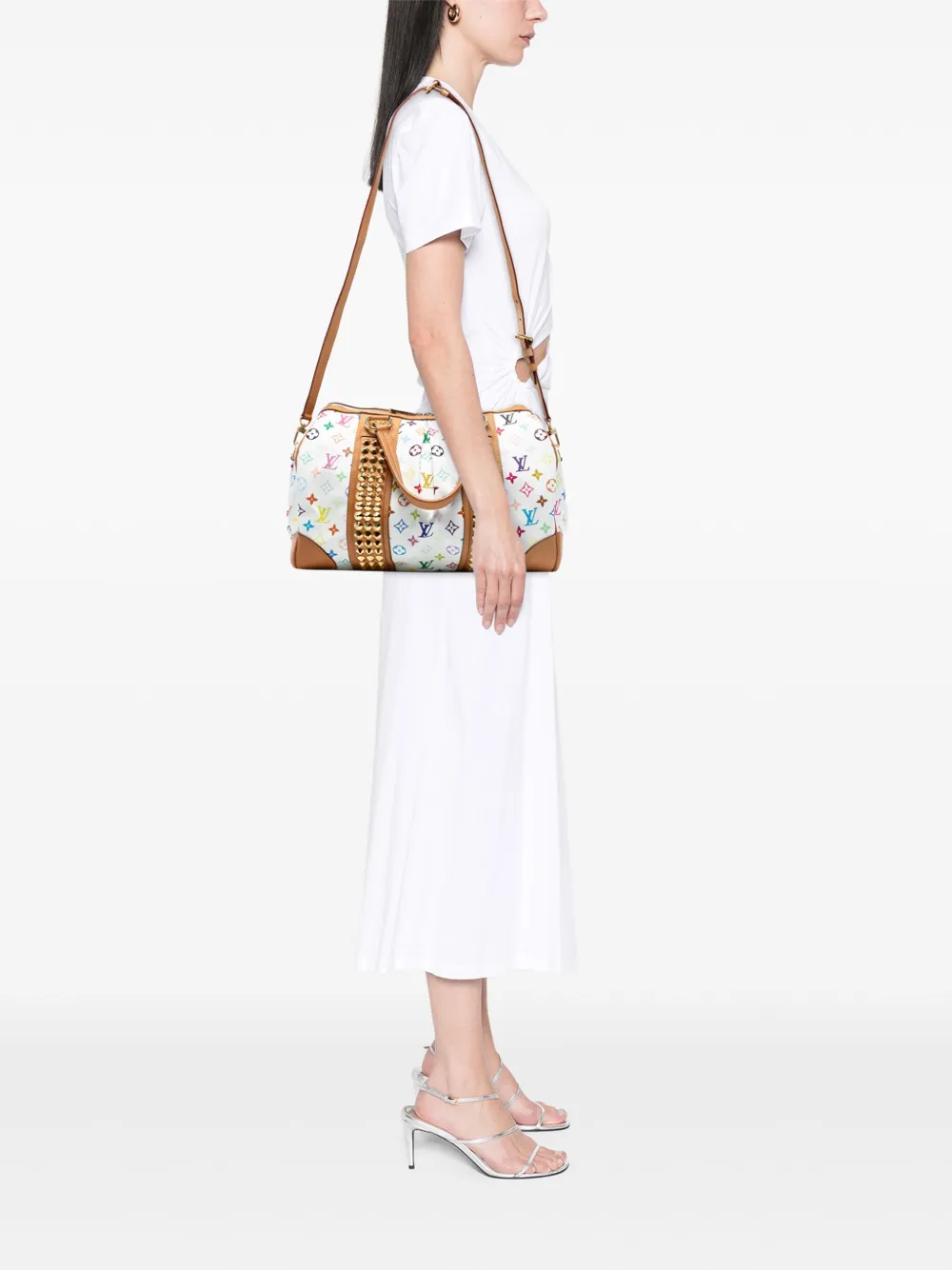 LOUIS VUITTON Pre-owned 2009 Monogram Multicolore Courtney Gm Satchel In White