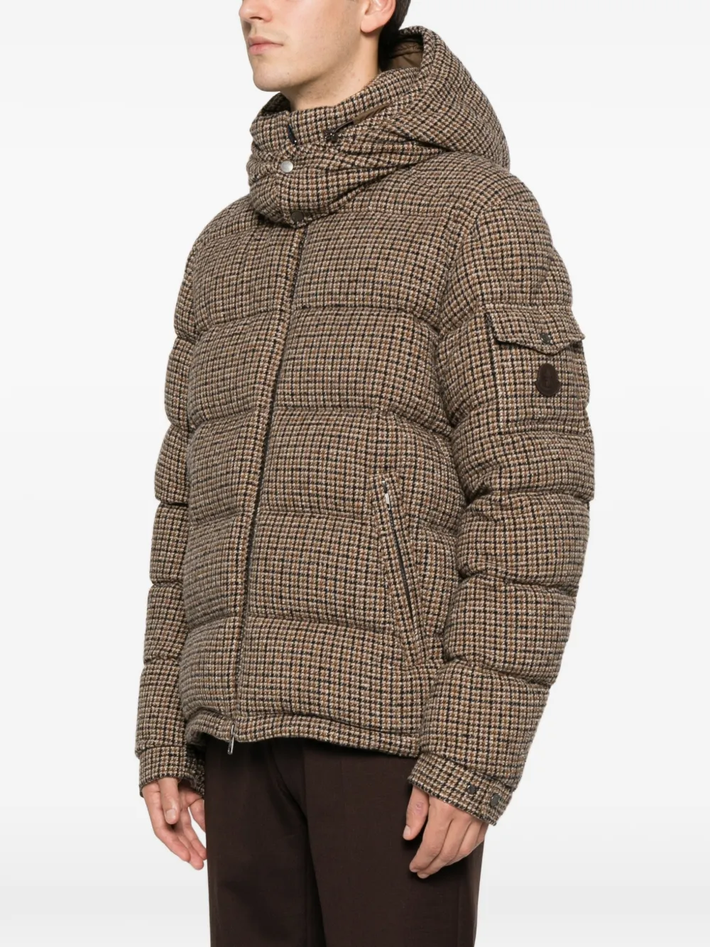 Moncler hooded check-patterned jacket Bruin