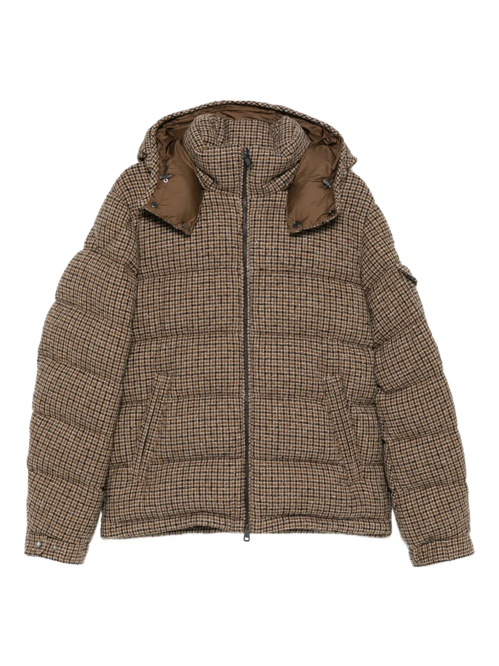 Moncler hooded check-patterned jacket | Brown | Image 1