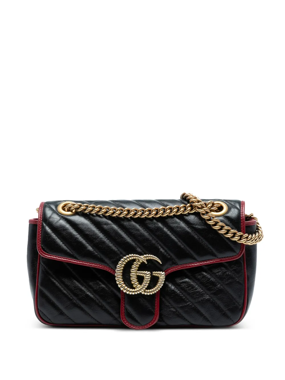 Gucci Pre-Owned 2016-2025 ミディアム GGマーモント マテラッセ ダイアゴナル レザー トーション