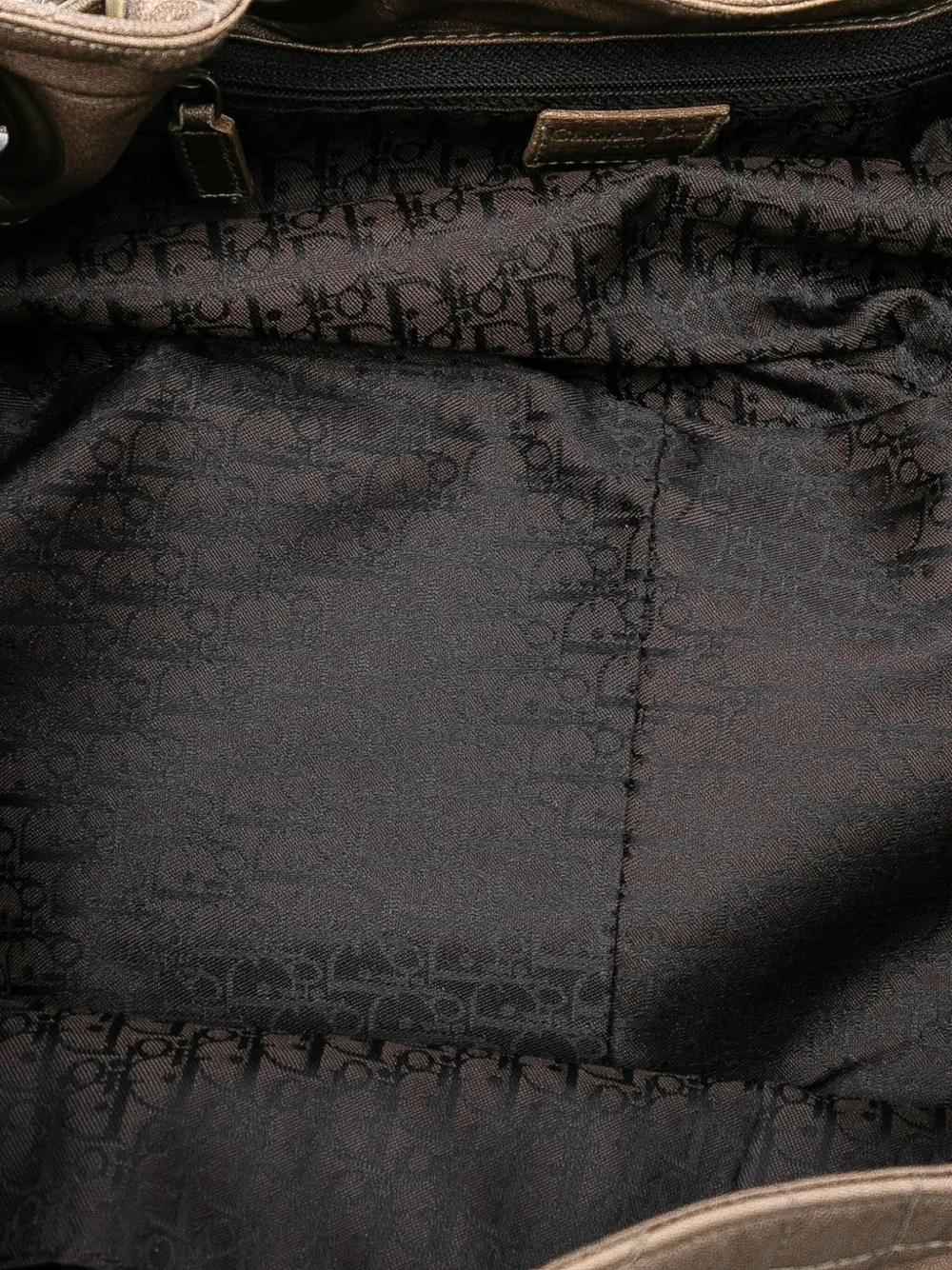 Pre-owned Dior 2007 Lambskin Cannage Drawstring Hobo Bag In Brown