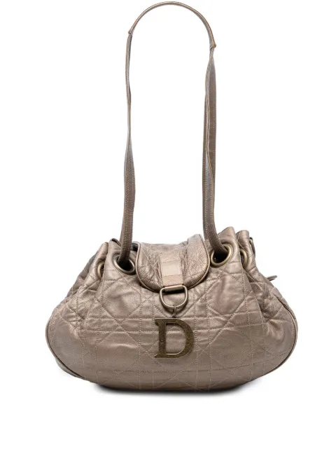 Christian Dior Pre-Owned 2007 Lambskin Cannage Drawstring hobo bag