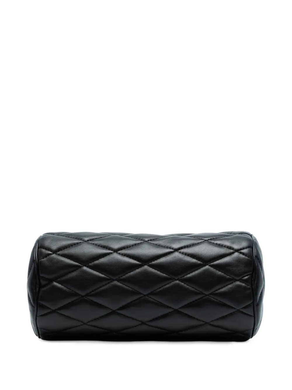 SAINT LAURENT Pre-owned 2022 Small Quilted Lambskin Sade Tube Bag Shoulder Bag In Black
