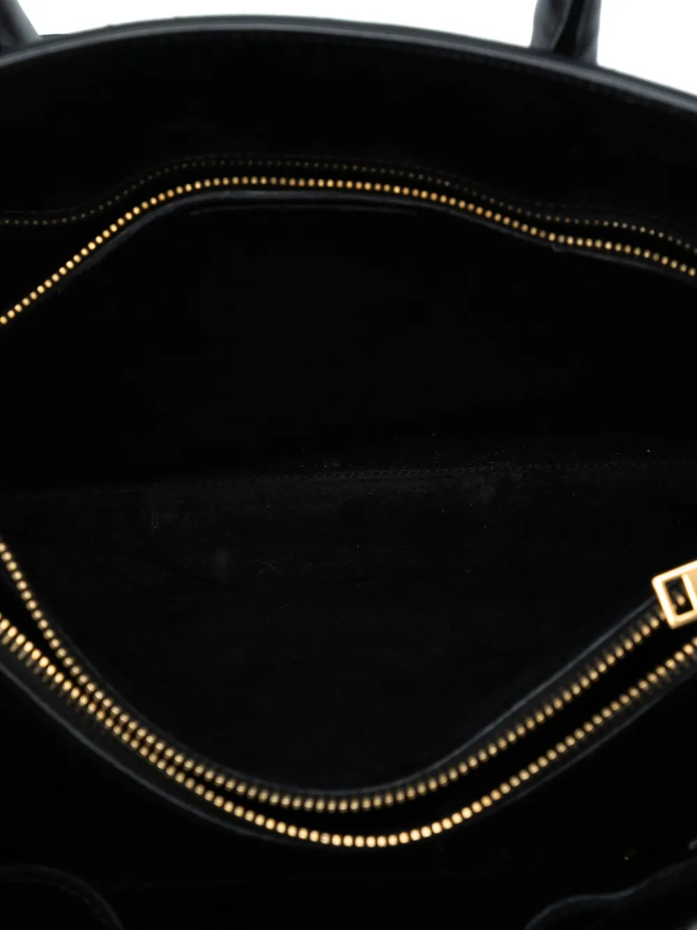 SAINT LAURENT Pre-owned 2014 Small Tweed Houndstooth Sac De Jour Satchel In Black