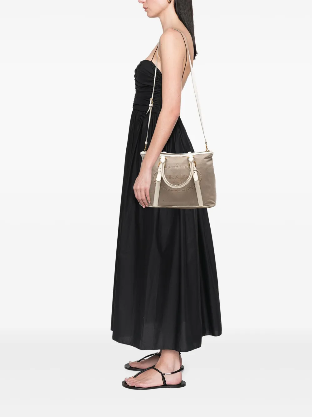 Prada Pre-Owned 2013-2025 Canvas Canapa Logo satchel | Pre-Owned | Image 2