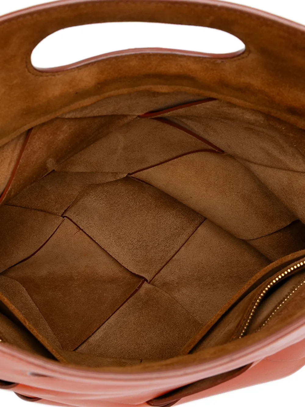 Pre-owned Bottega Veneta 2012-2025 Small French Calfskin Slip Tote Bag In Orange