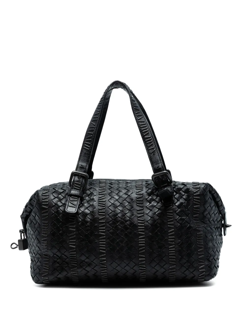 Bottega Veneta Pre-Owned 2012-2025 ナッパ イントレチャート ステッチ ハンドバッグ - ブラック