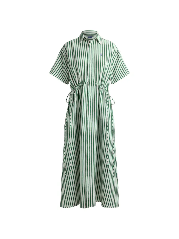 Polo Ralph Lauren ストライプ ドローストリング マキシドレス