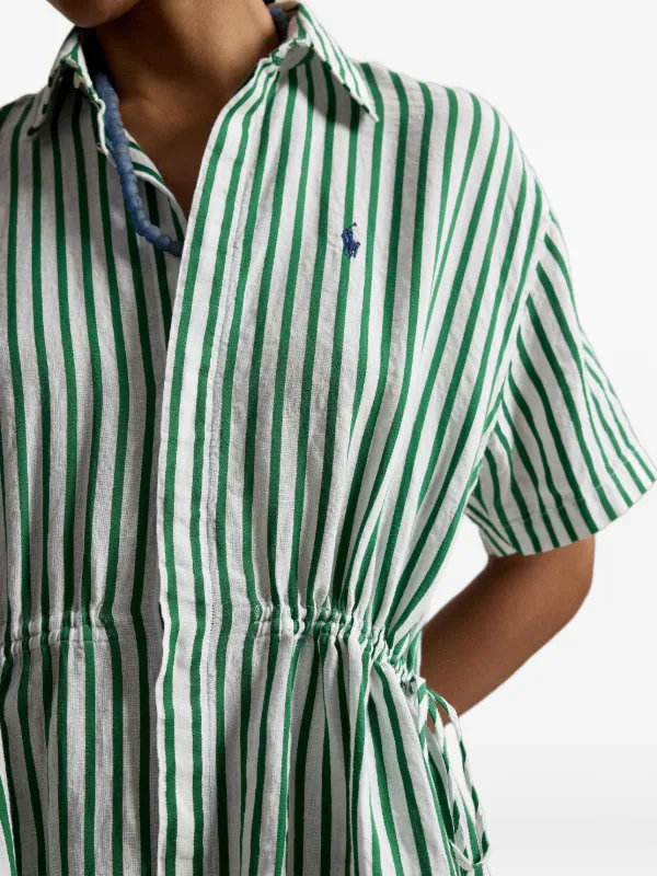 Polo Ralph Lauren ストライプ ドローストリング マキシドレス