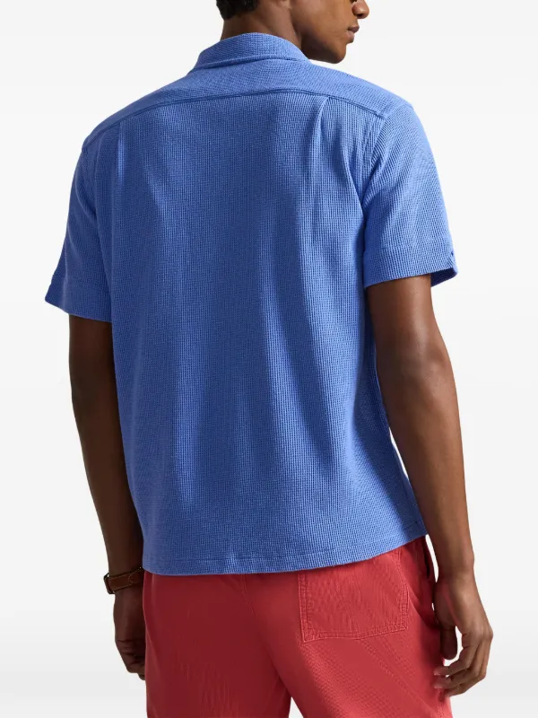 Polo Ralph Lauren ワッフルニット シャツ | ブルー | FARFETCH JP