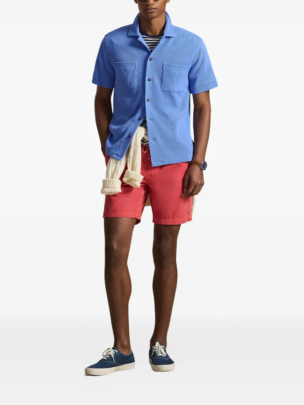 Polo Ralph Lauren Overhemd met wafelpatroon Blauw