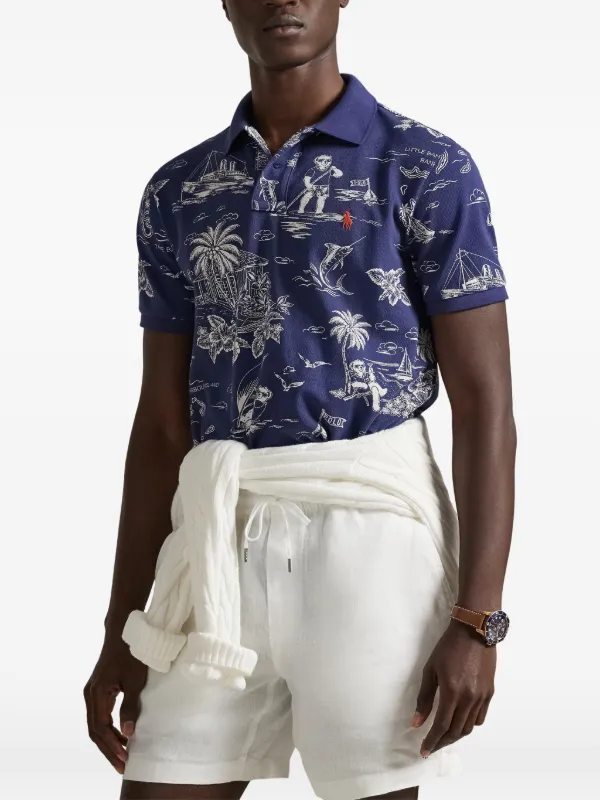 Polo Ralph Lauren プリント ポロシャツ | ブルー | FARFETCH JP