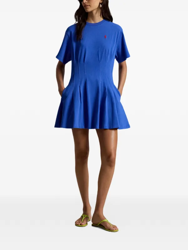 ralph lauren drop waist shirt dress Polo Ralph Lauren Cotton Jersey Pleated Mini T-Shirt Dress