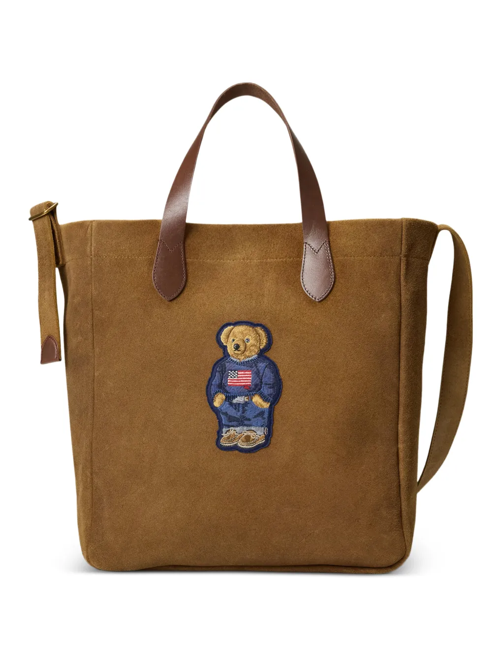 Polo Ralph Lauren bear-embroidered tote bag - Brown