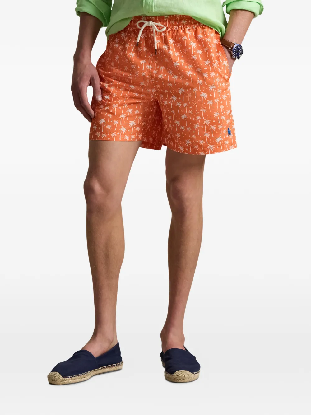  Polo Ralph Lauren Short De Bain à Motif Palmier - Orange 