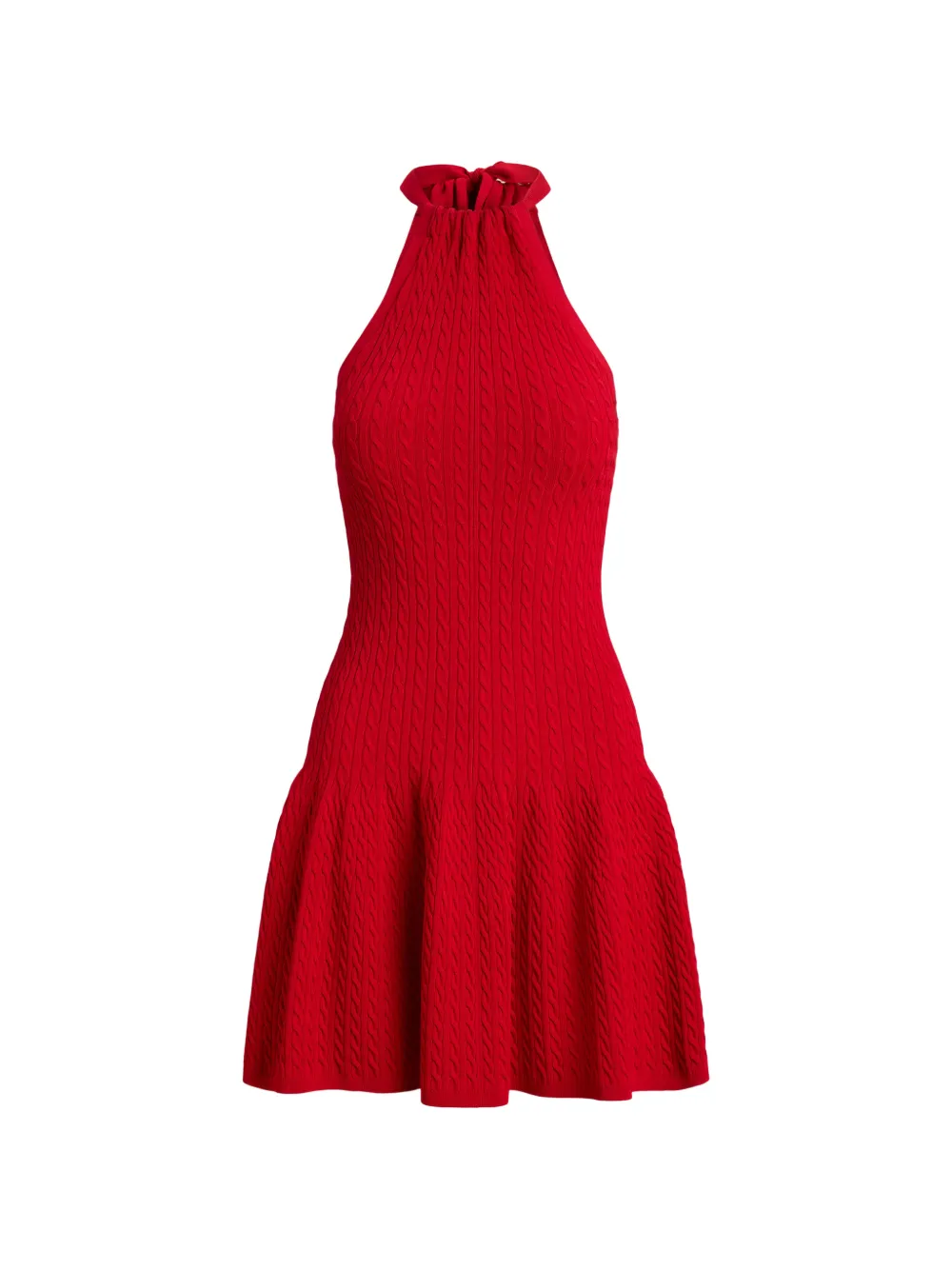 Polo Ralph Lauren halterneck cable-knit mini dress - Red