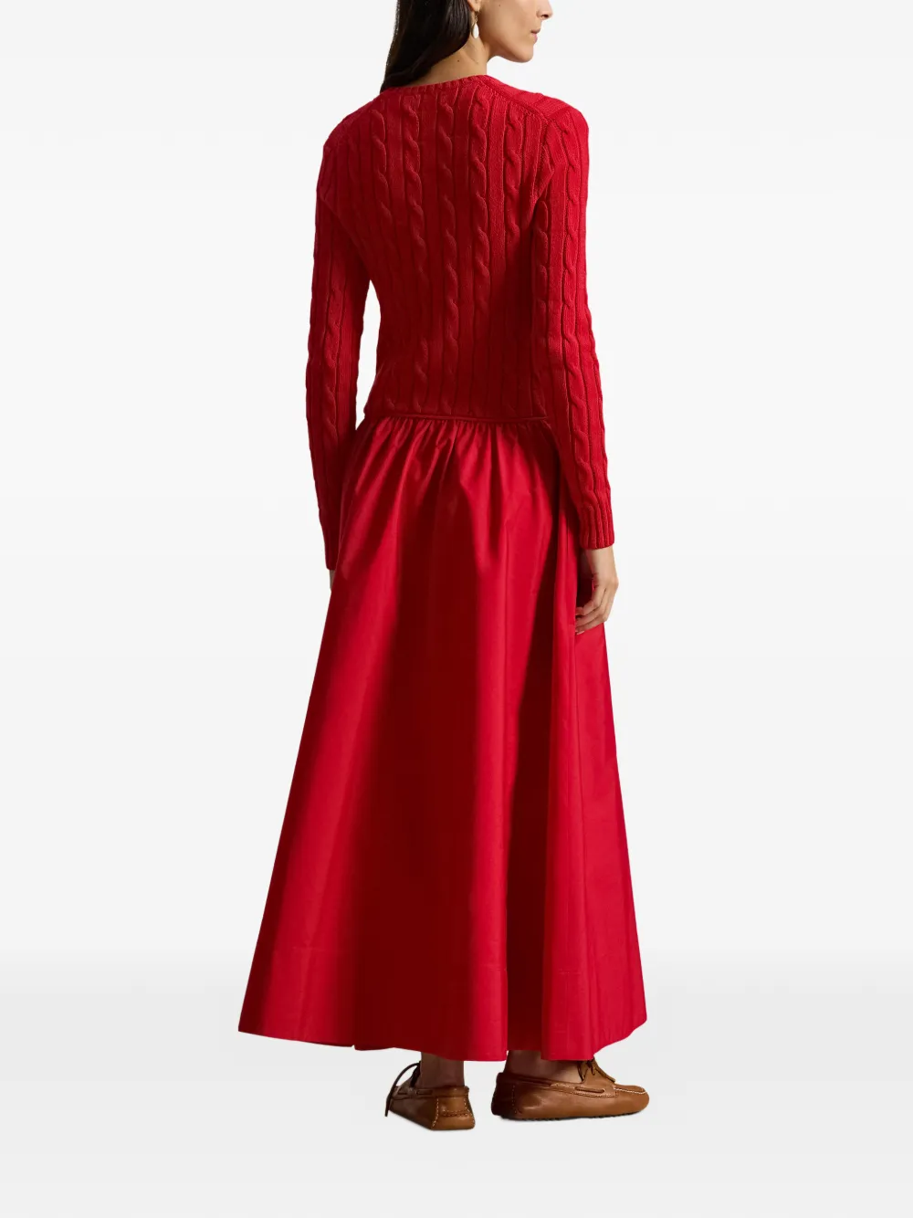 Polo Ralph Lauren Kabelgebreide maxi-jurk Rood