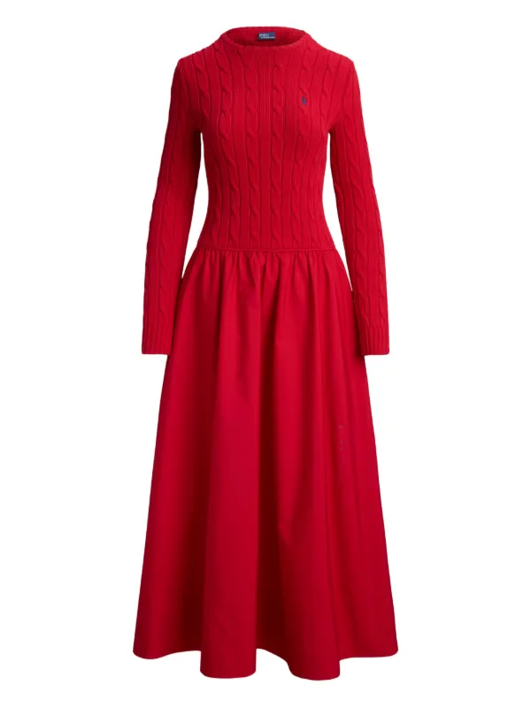 Polo Ralph Lauren cable-knit Maxi Dress | Red | FARFETCH