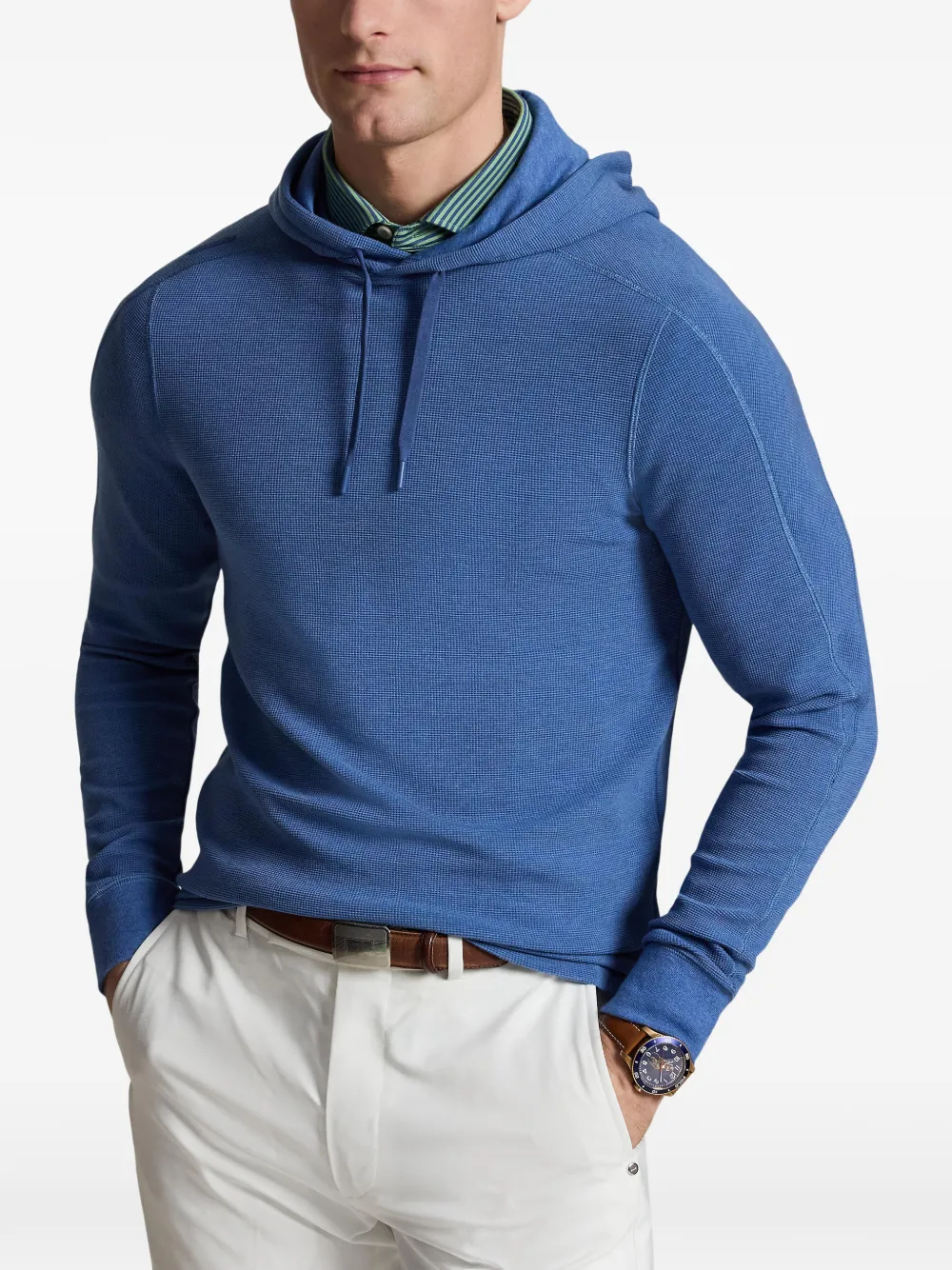 RLX Ralph Lauren Wafelgebreide hoodie Blauw