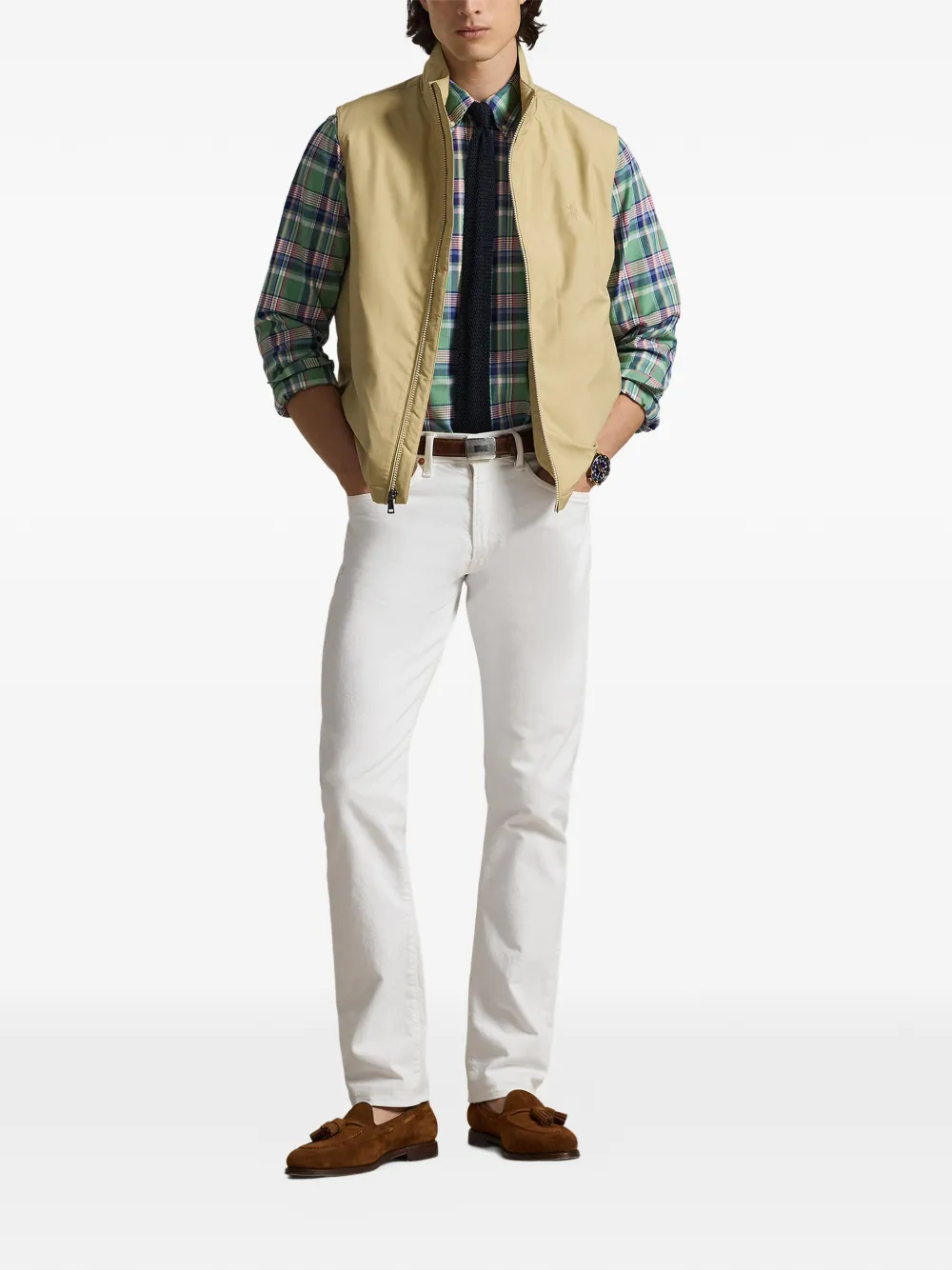 Polo Ralph Lauren Gilet met rits en gedrapeerde hals Beige