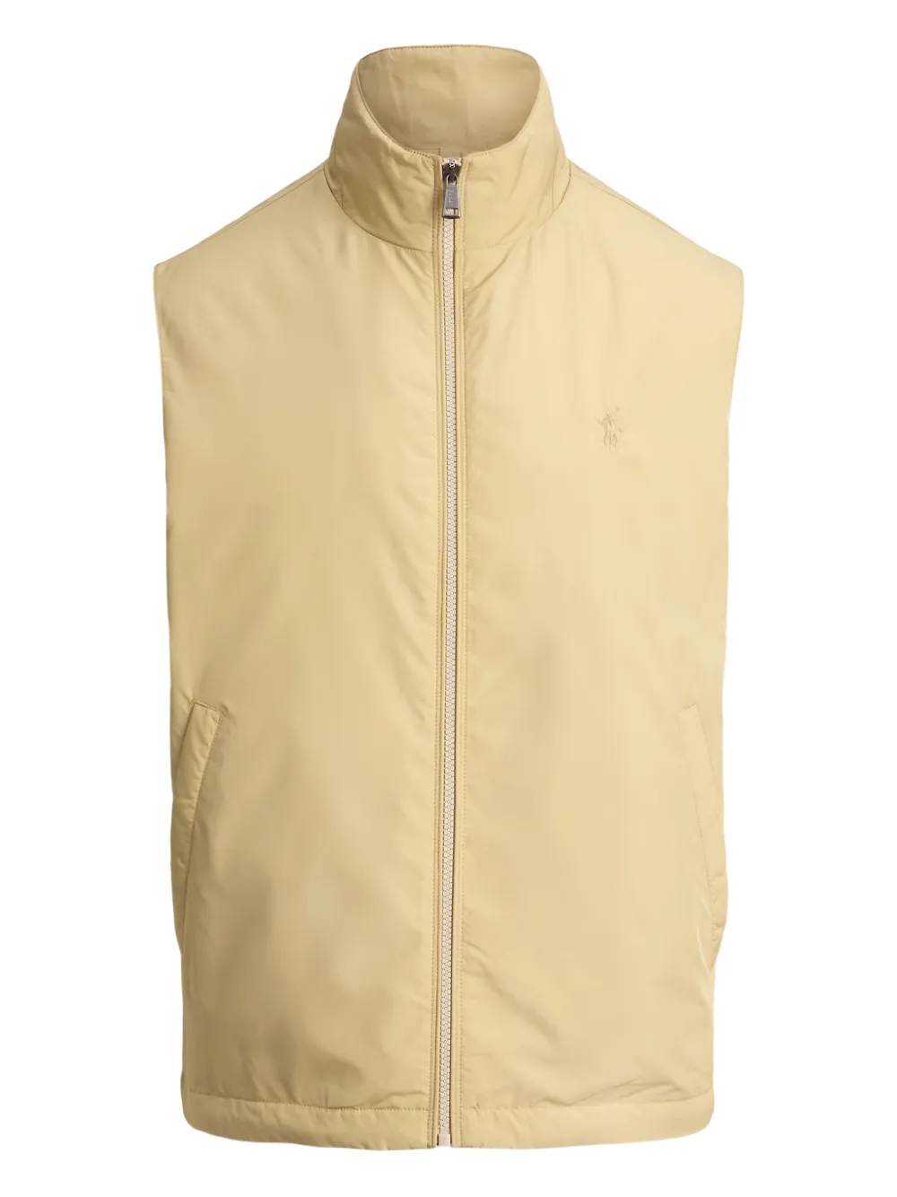 Polo Ralph Lauren Zip-up Mock-neck Gilet In Neutral